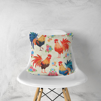 pillow printed with birds pattern